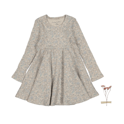 The Printed Long Sleeve Dress - Elise Ribbed