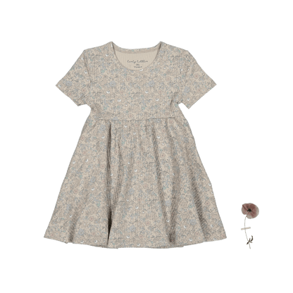 The Printed Short Sleeve Dress - Elise Ribbed
