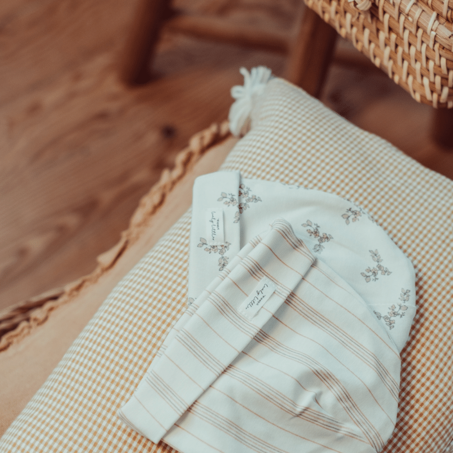 The Printed Pixie Bonnet - Rose Stripe