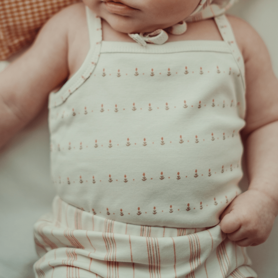 The Printed Romper - Mist Stripe