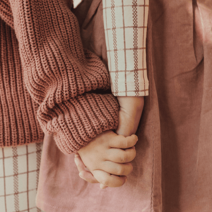 The Printed Turtleneck - Mauve Check
