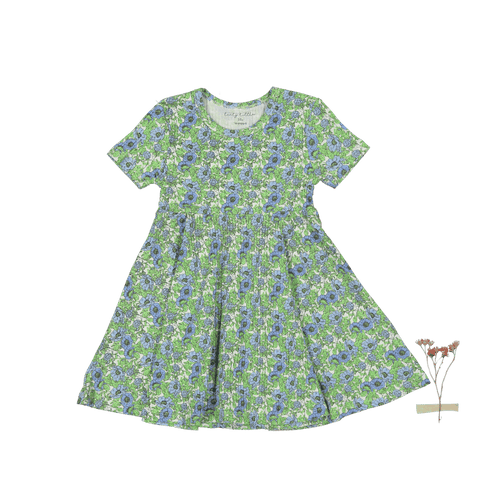 The Printed Short Sleeve Dress - Pansy