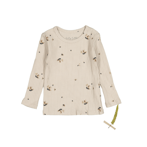 The Printed Long Sleeve Tee -  Olive