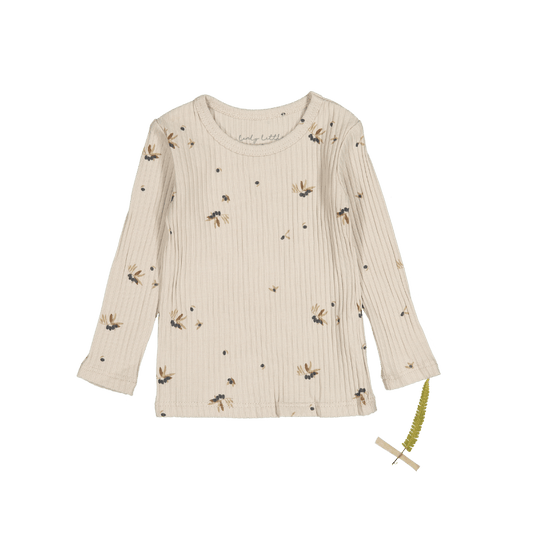 The Printed Long Sleeve Tee -  Olive