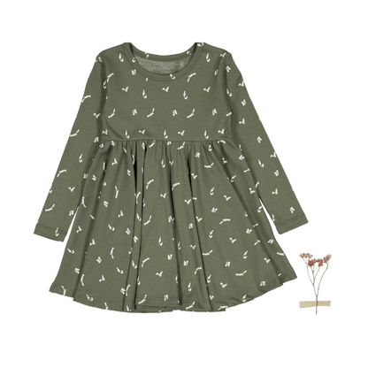 The Printed Long Sleeve Dress -  Squirrel