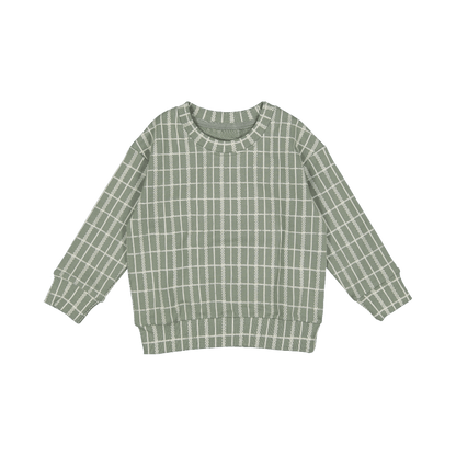 The Printed Sweatshirt - Sage Check