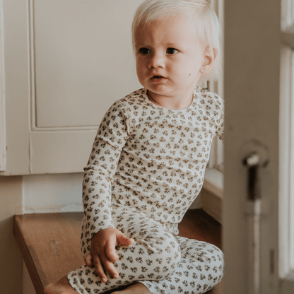 The Printed Long Sleeve Tee -  Neutral Floral
