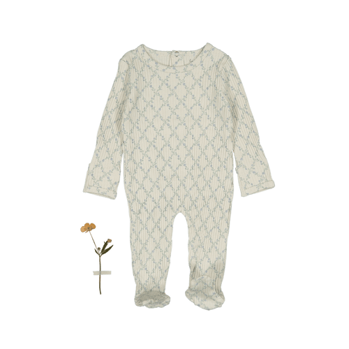 The Printed Romper - Lattice Blue
