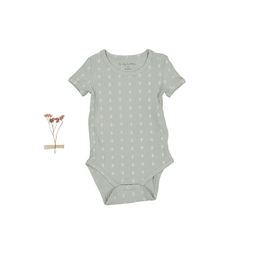 The Printed Short Sleeve Onesie - Anchor