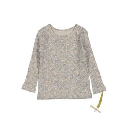 The Printed Long Sleeve Tee - Elise Ribbed