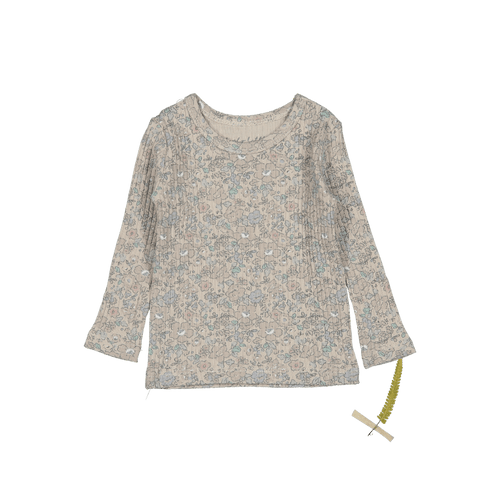 The Printed Long Sleeve Tee - Elise Ribbed