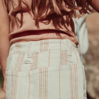 The Printed Short Sleeve Tee - Rose Stripe