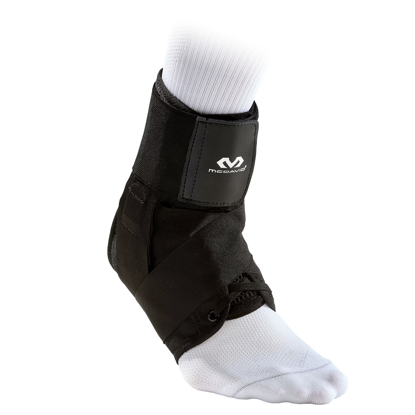 Sport Ankle Brace w/ Strap Support, Adult, Small, Black