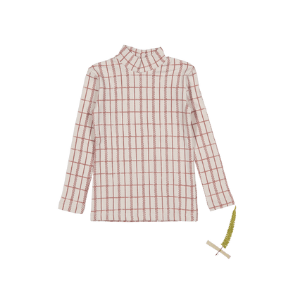 The Printed Turtleneck - Mauve Check