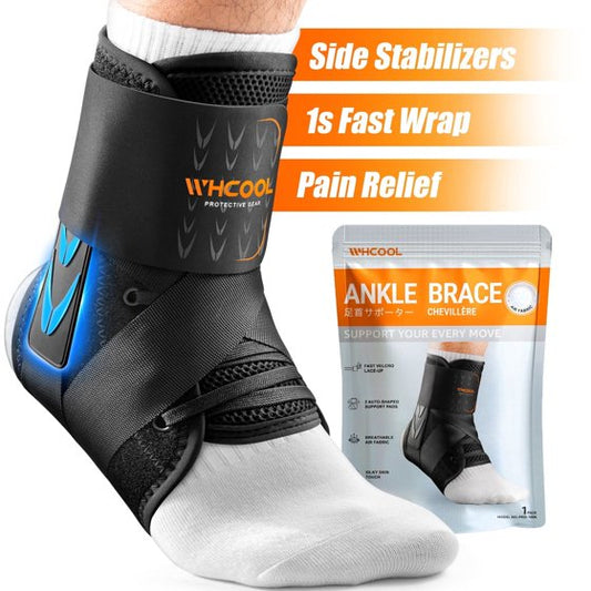 Whcool Ankle Support Brace for Sprains, Tendonitis & Relief, Athletic Compression for Men & Women,Single