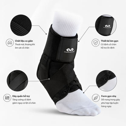 Sport Ankle Brace w/ Strap Support, Adult, Small, Black