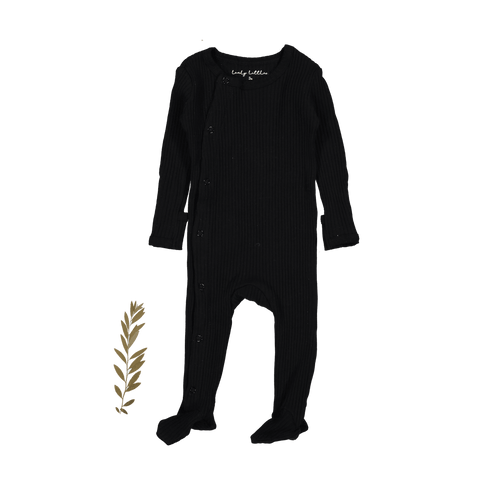 The Snap Romper - Black Ribbed