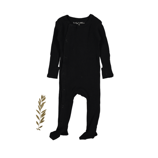 The Snap Romper - Black Ribbed