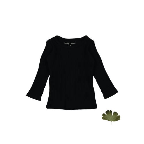 The Long Sleeve Tee - Black Ribbed