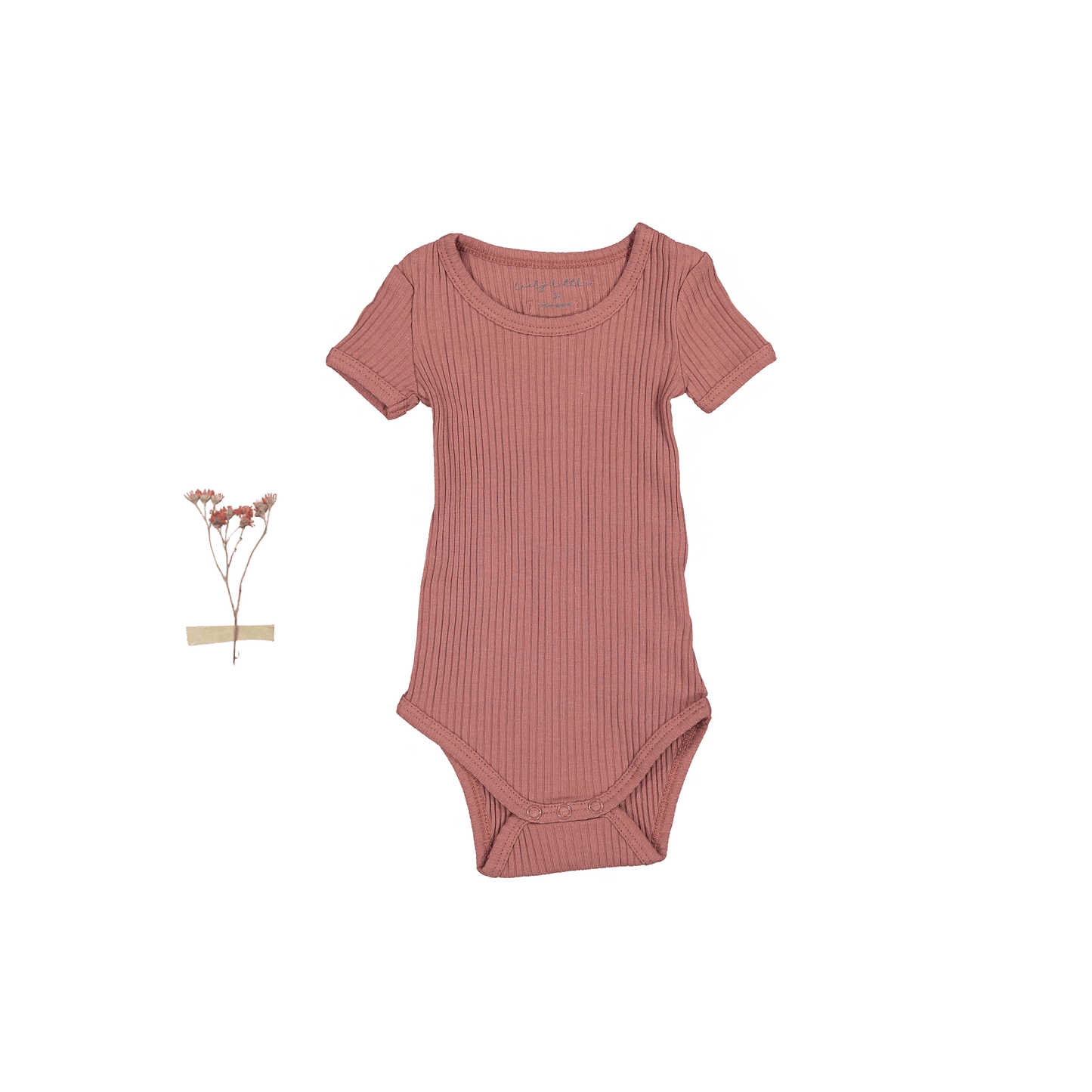 The Short Sleeve Onesie - Rosewood Ribbed