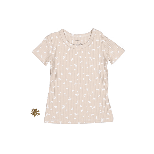 The Printed Short Sleeve Tee - Sand Petal